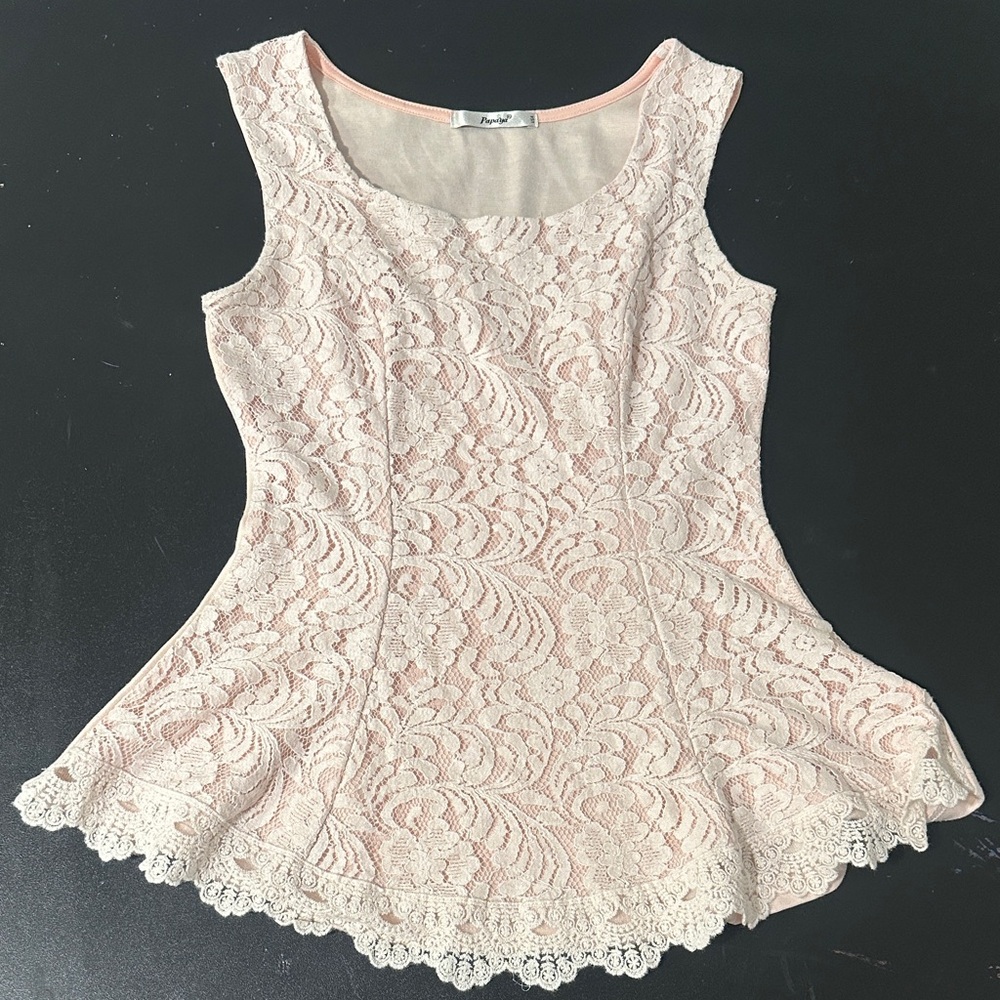 Papaya Sleeveless Lace Top - Light Pink